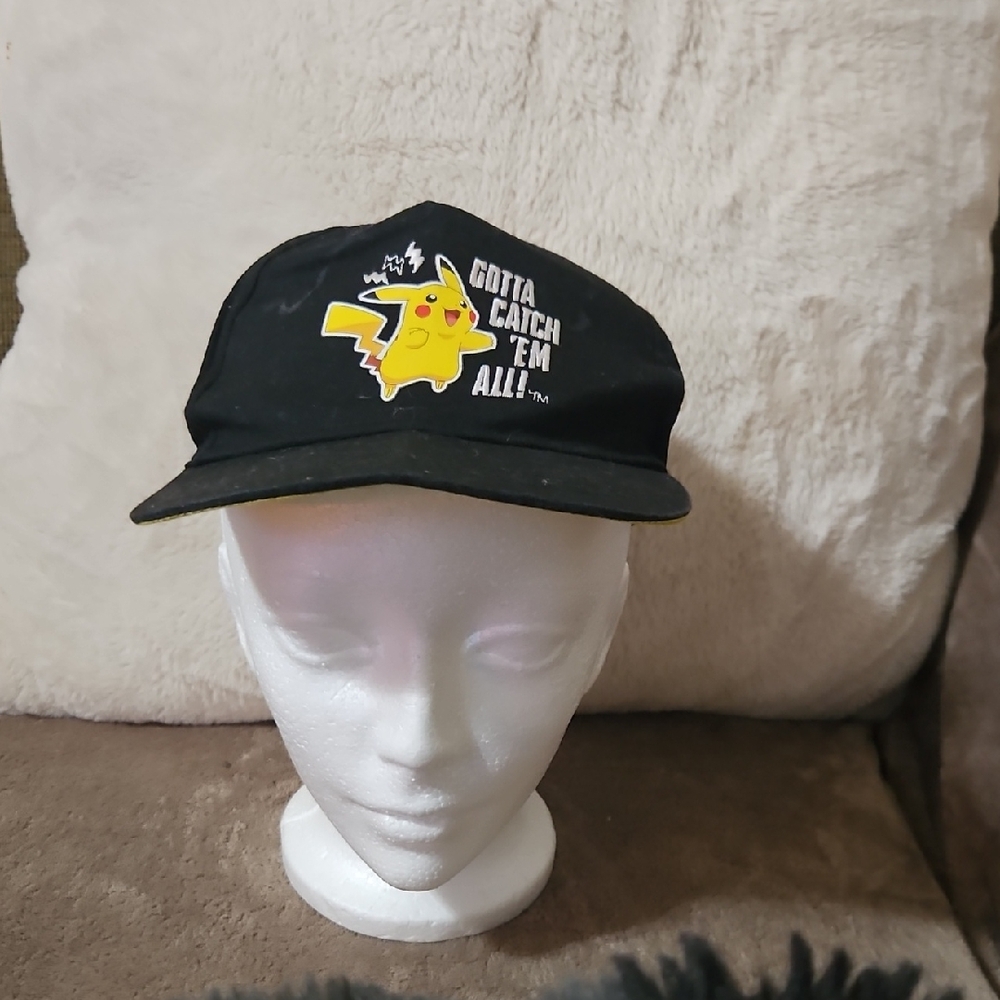 Black Pikachu Yellow Brimmed Snap Back Cap